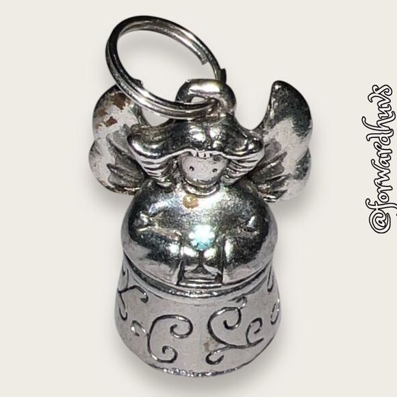 Silver Tone Vintage Angel Pendant Hinged Charm - Picture 1 of 11